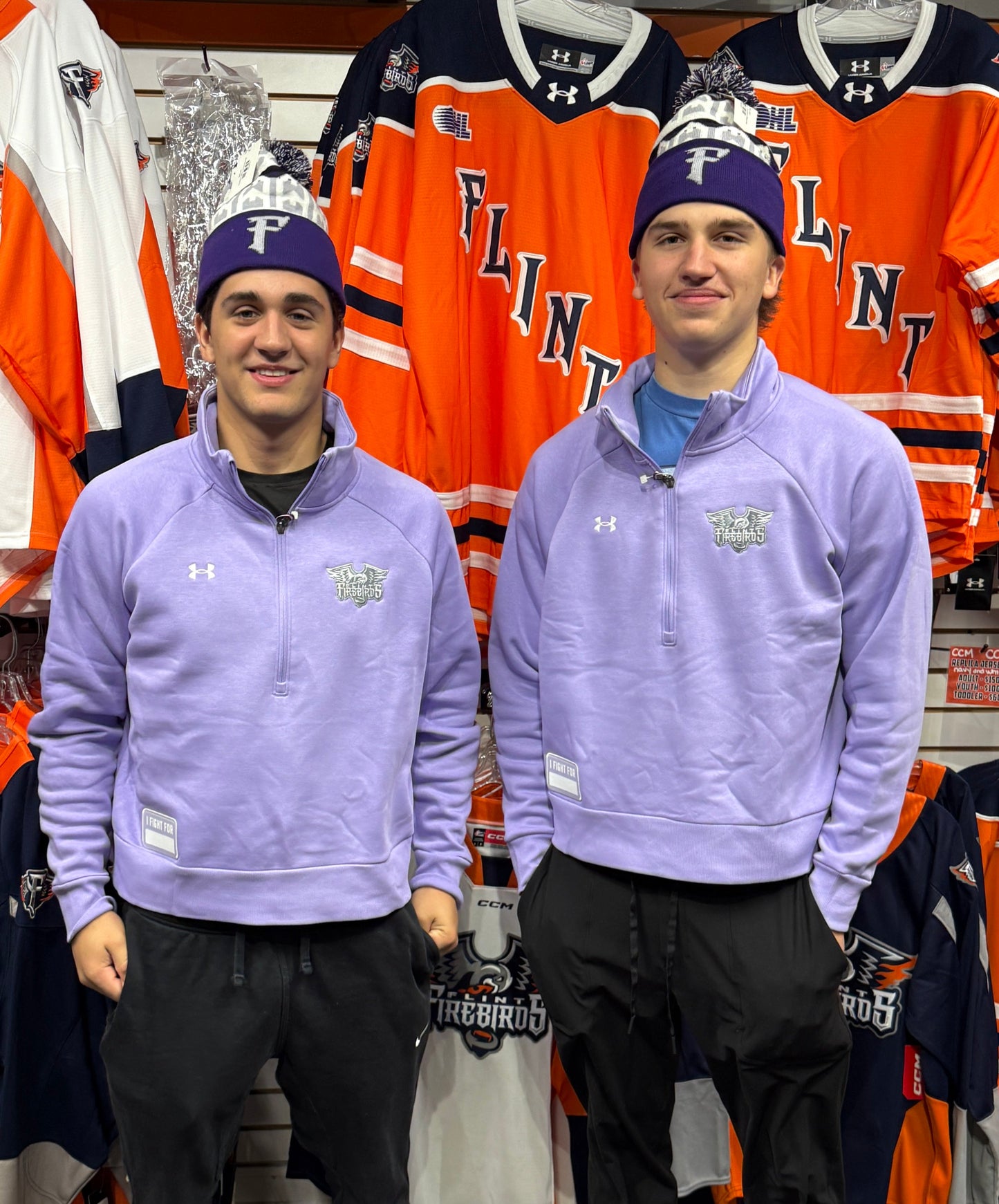 Under Armour Lavender 1/4 Zip Hockey Fights Cancer