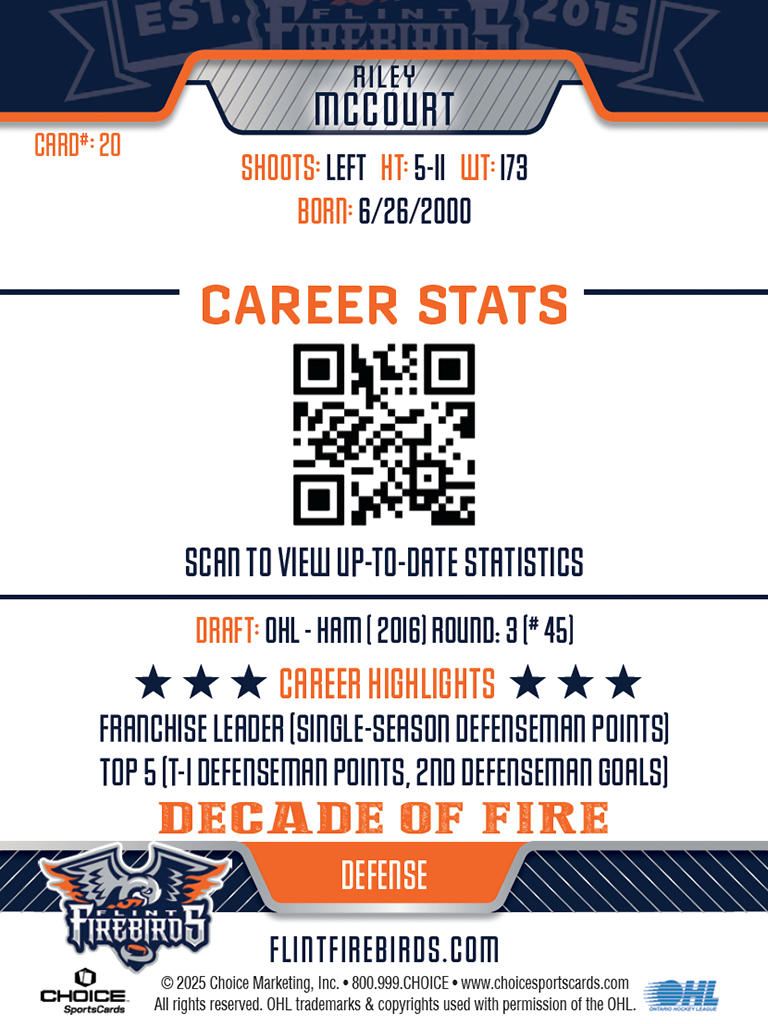 Decade Card R. Mccourt #20