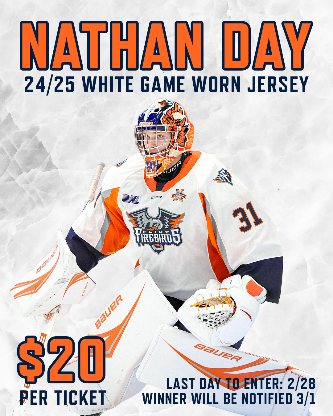 24/25 Nathan Day Game Worn Jersey Enter to Win