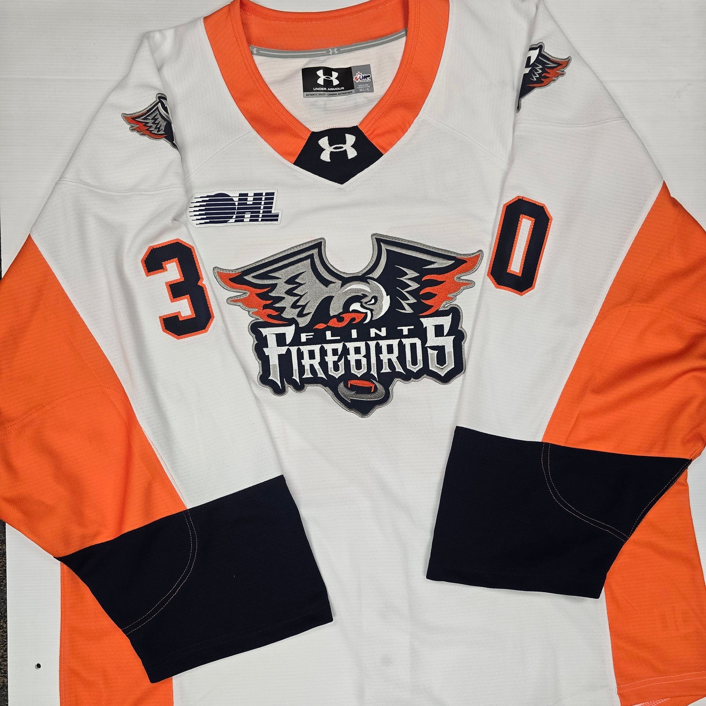 25/26 Season Authentic White Under Armour Jersey: Issued to Bender, #30