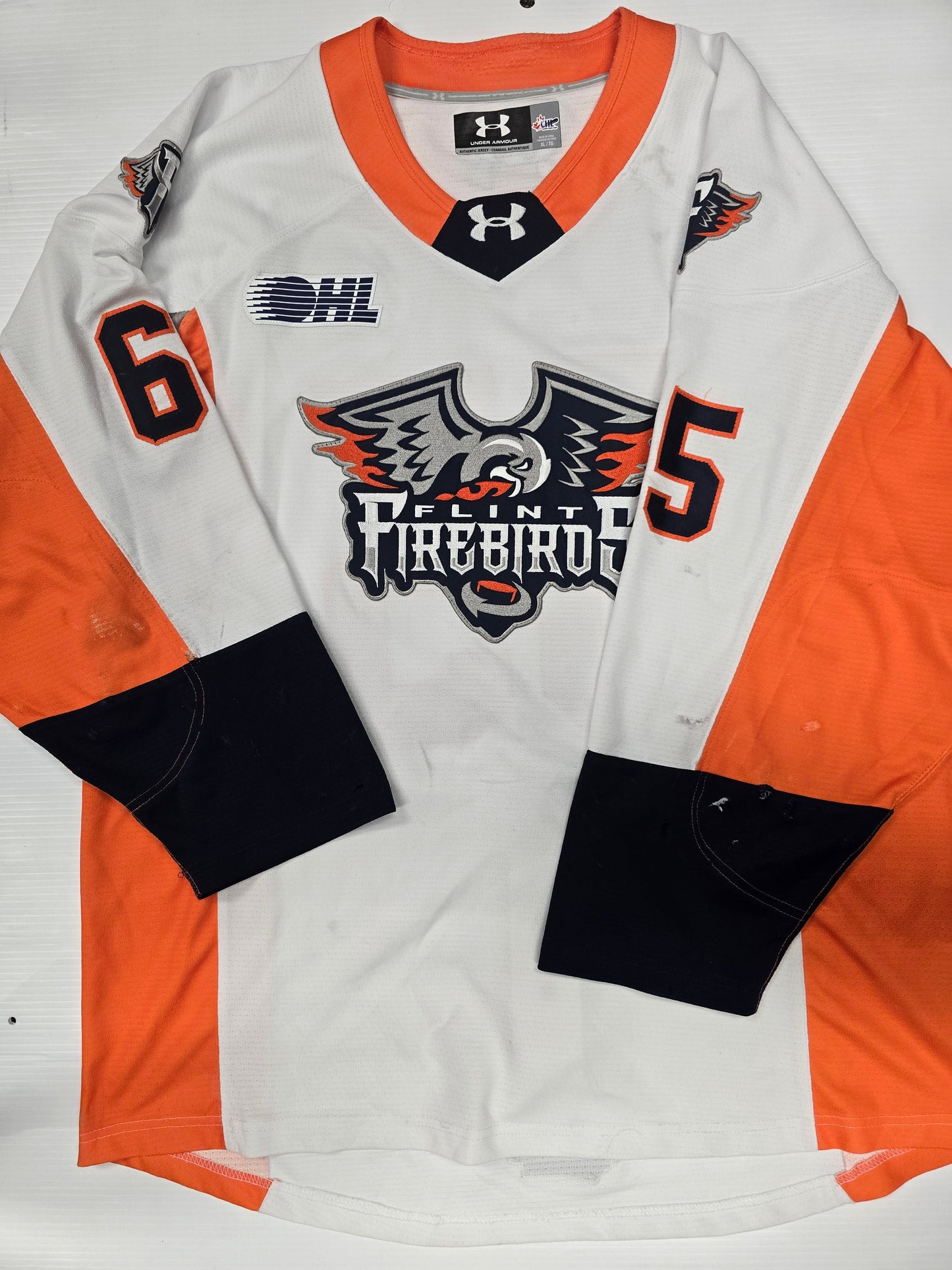 25/26 Season Authentic White Under Armour Jersey: Worn By R. Fellinger #65