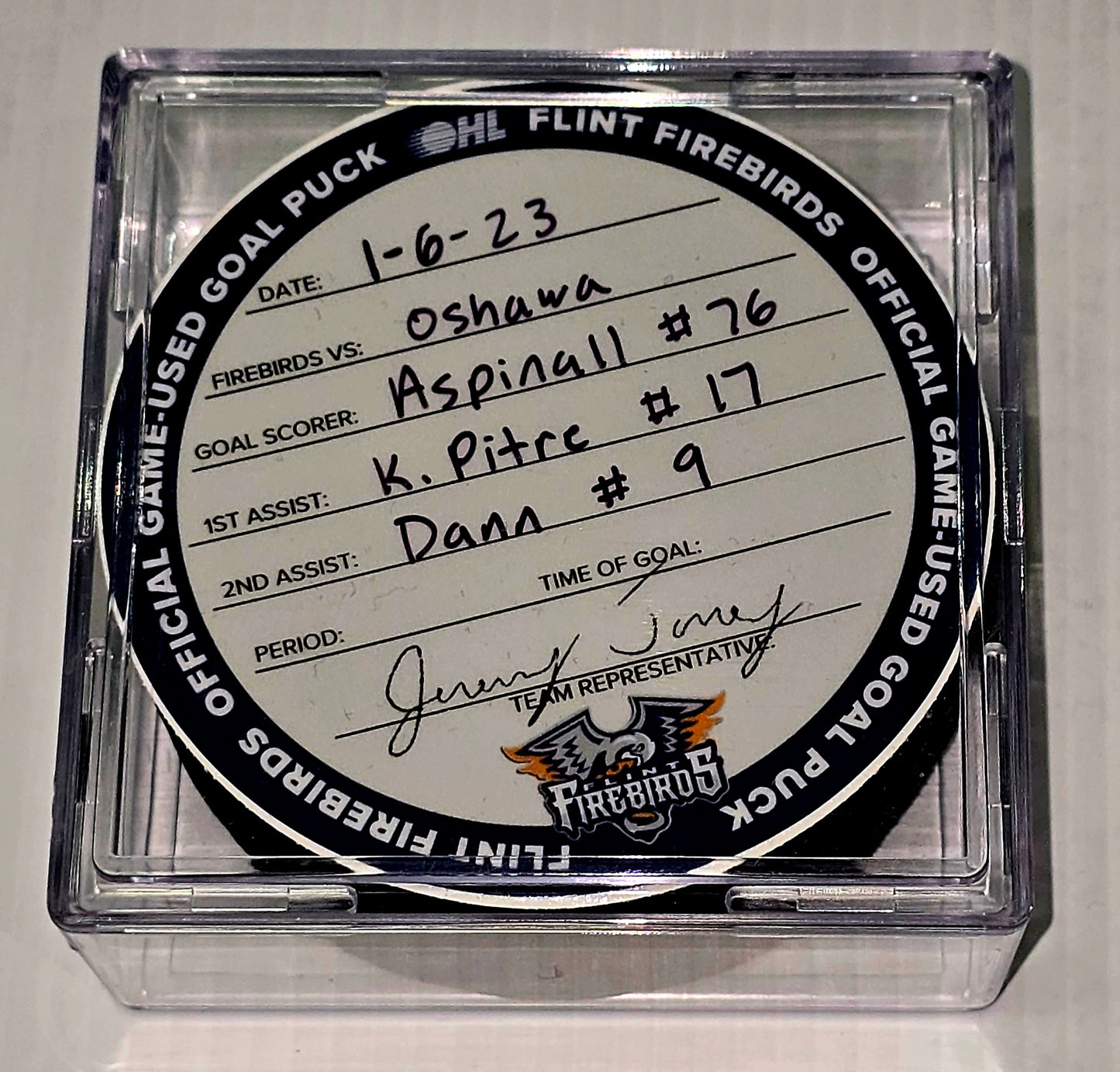 N. Aspinall #76 Goal Puck (1/6/23)