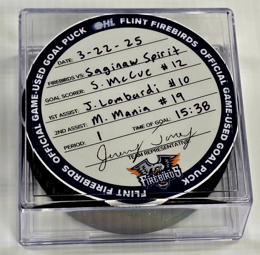 S. McCue #12 Goal Puck (3-22-2025)