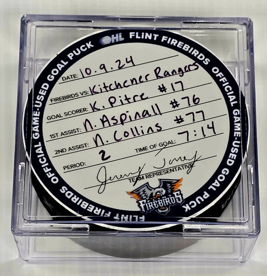 K. Pitre #17 Goal Puck (10-9-2024)