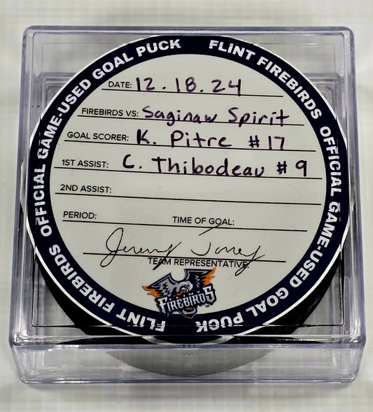 K. Pitre #17 Goal Puck (12-18-2024)