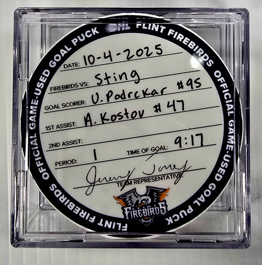 U. Podrekar #95 Goal Puck (10-4-2025)
