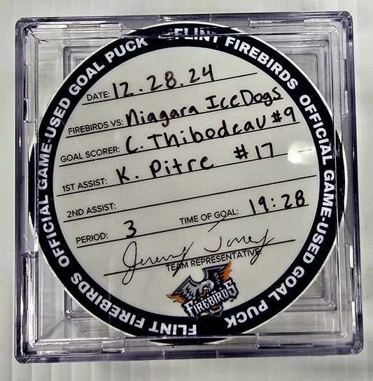 C. Thibodeau #9 Goal Puck (12-28-2024)