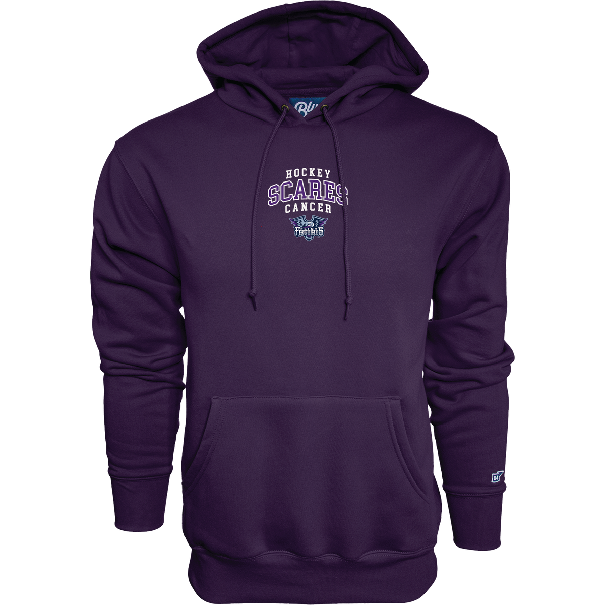 Hockey Scares Cancer Embroidered Hoodie