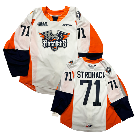 23/24 Season Authentic White CCM Jersey: Worn by Jersey Strohack #71