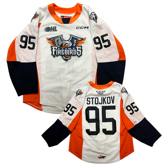 23/24 Season Authentic CCM White Jersey: Worn by Stojkov #95