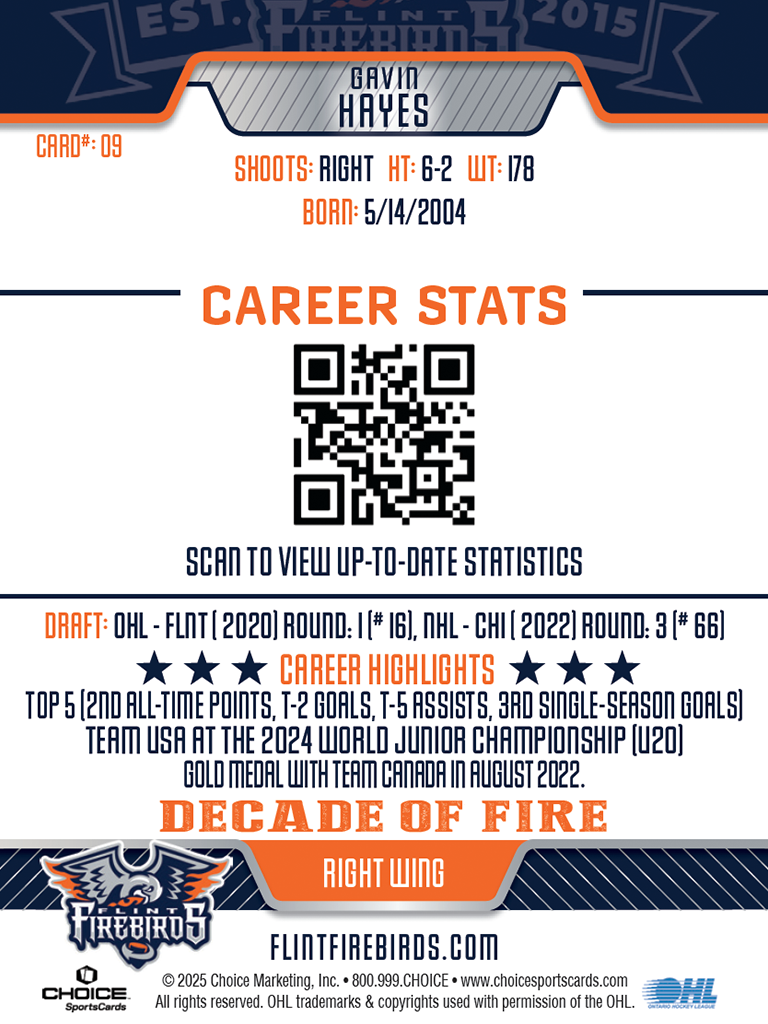 Decade Card G. Hayes #09