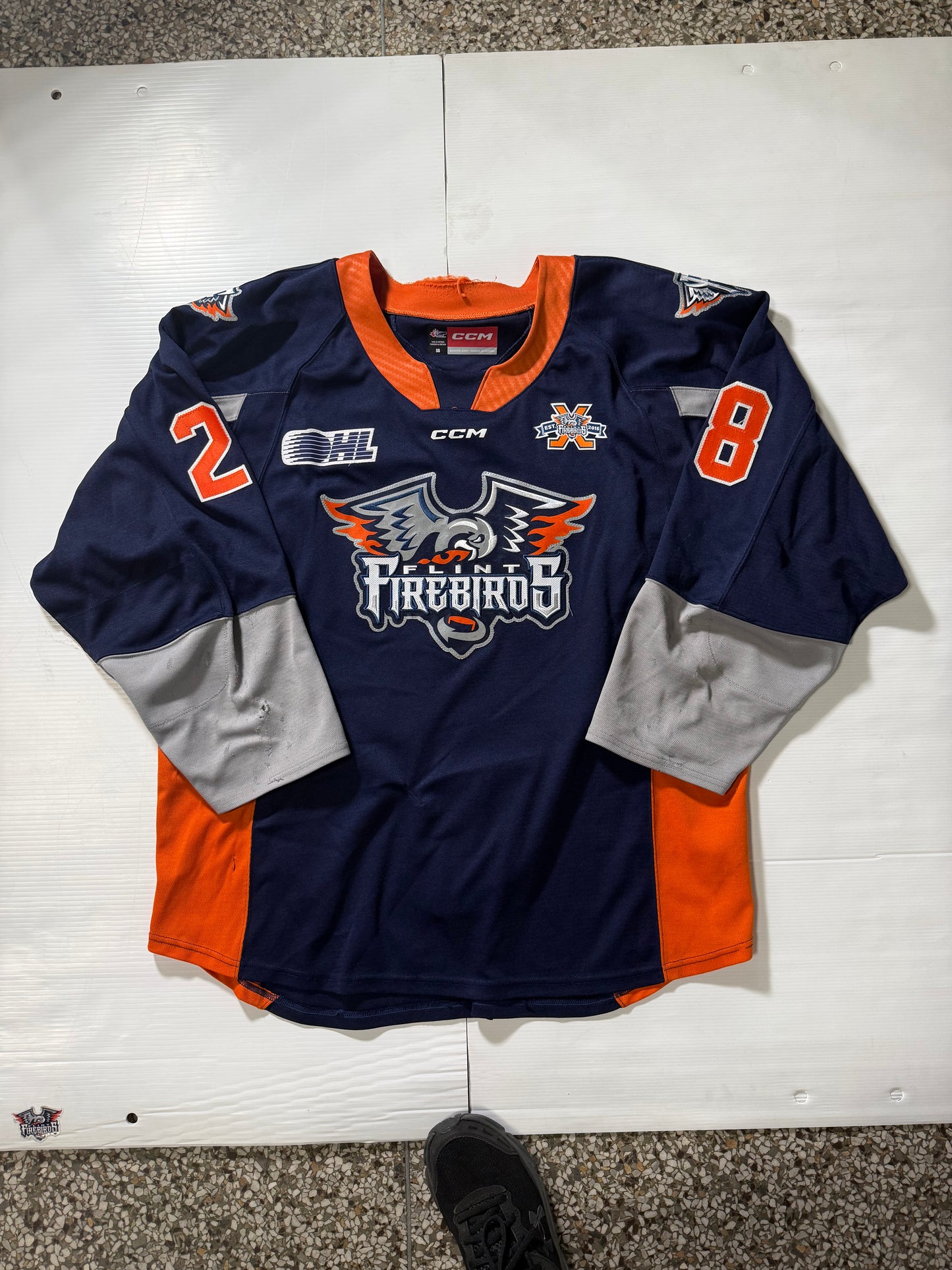24/25 Season Authentic Navy CCM Jersey: Worn By Wang #28