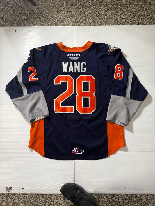 24/25 Season Authentic Navy CCM Jersey: Worn By Wang #28