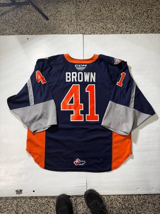 24/25 Season Authentic Navy  CCM Jersey: Worn By Brown #41