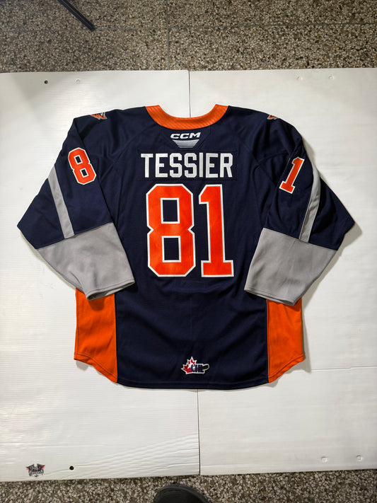 24/25 Season Authentic Navy CCM Jersey: Worn By Tessier #81