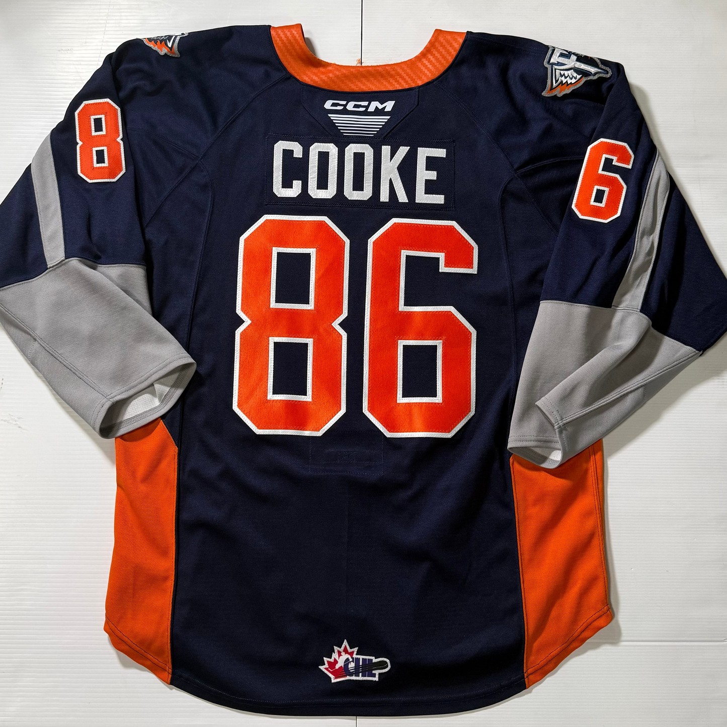 24/25 Season Authentic Navy CCM Jersey: Worn By Cooke #86