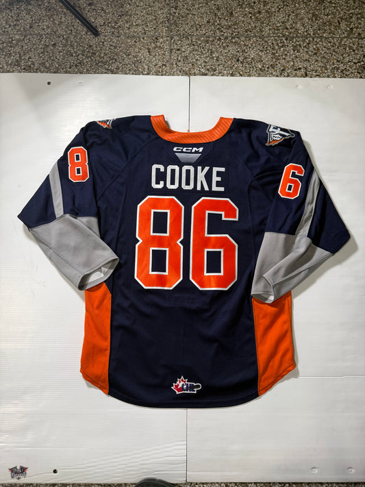 24/25 Season Authentic Navy CCM Jersey: Worn By Cooke #86