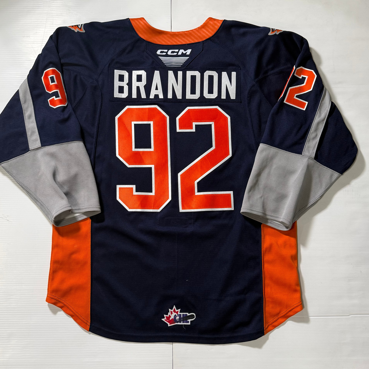 24/25 Season Authentic Navy CCM Jersey: Worn By Brandon #92