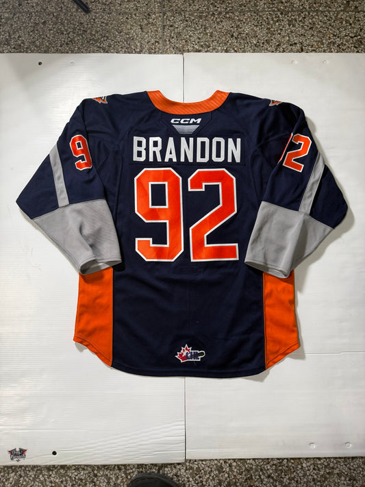 24/25 Season Authentic Navy CCM Jersey: Worn By Brandon #92
