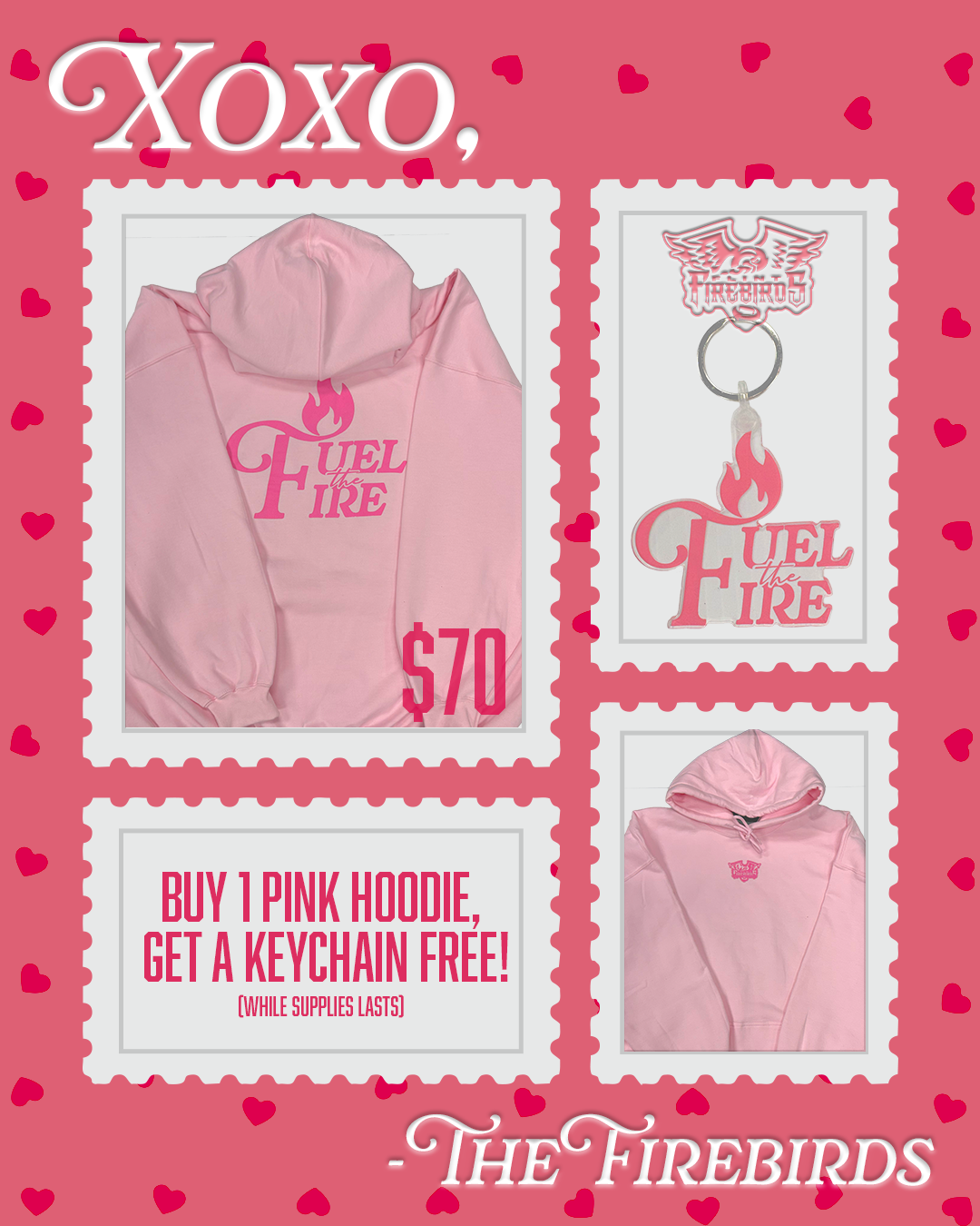 Fuel The Fire Pink Hoodie & Key Chain
