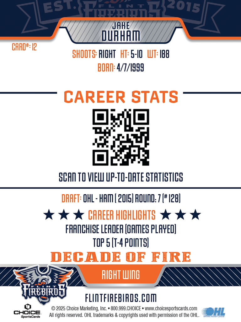 Decade Card J. Durham #12