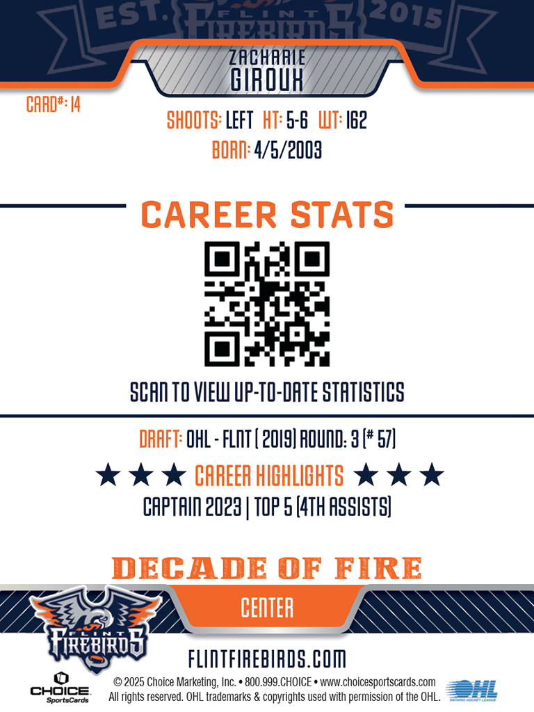 Decade Card Z. Giroux #14