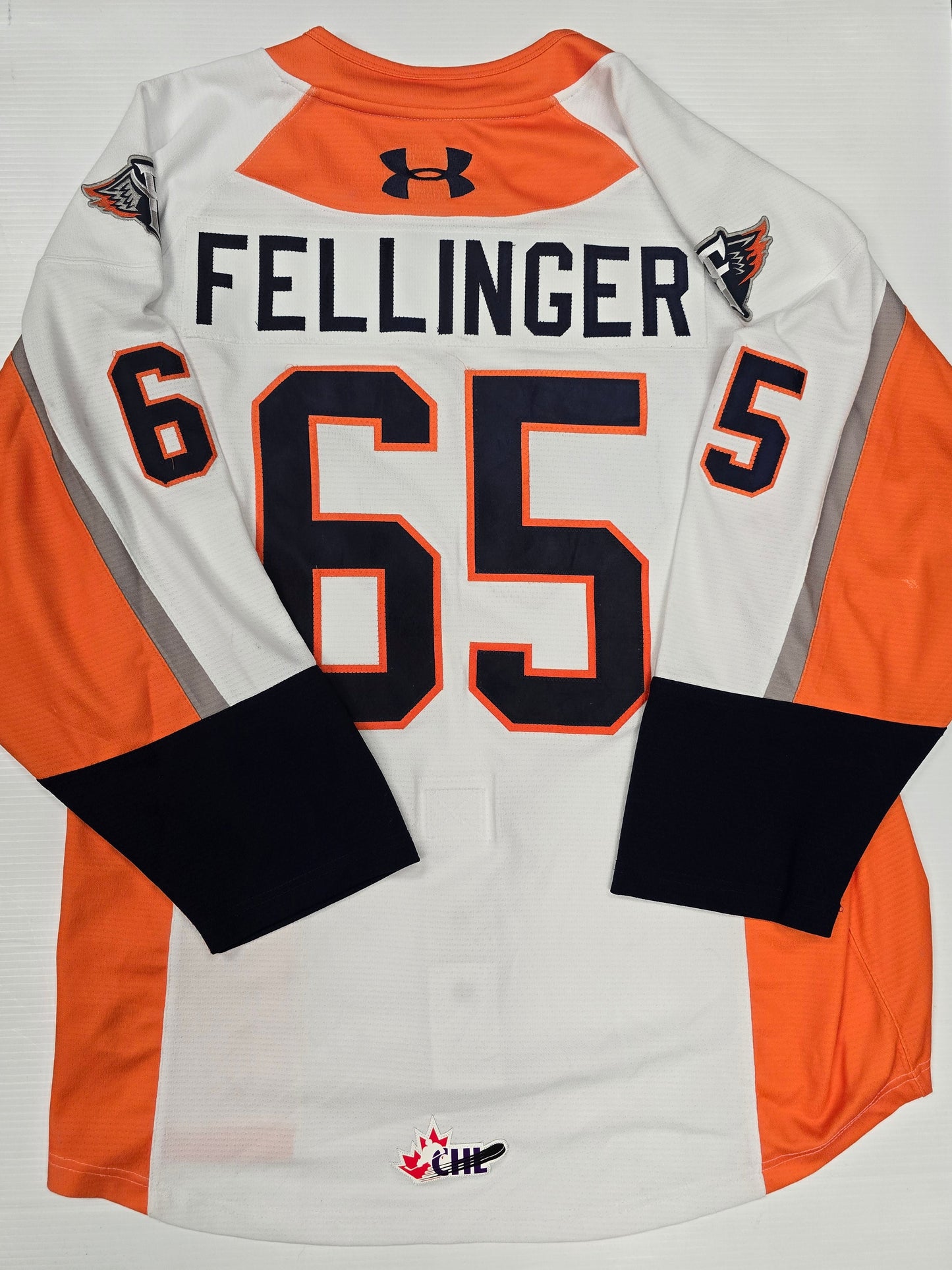 25/26 Season Authentic White Under Armour Jersey: Worn By R. Fellinger #65