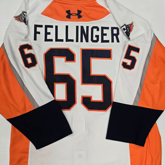25/26 Season Authentic White Under Armour Jersey: Worn By R. Fellinger #65