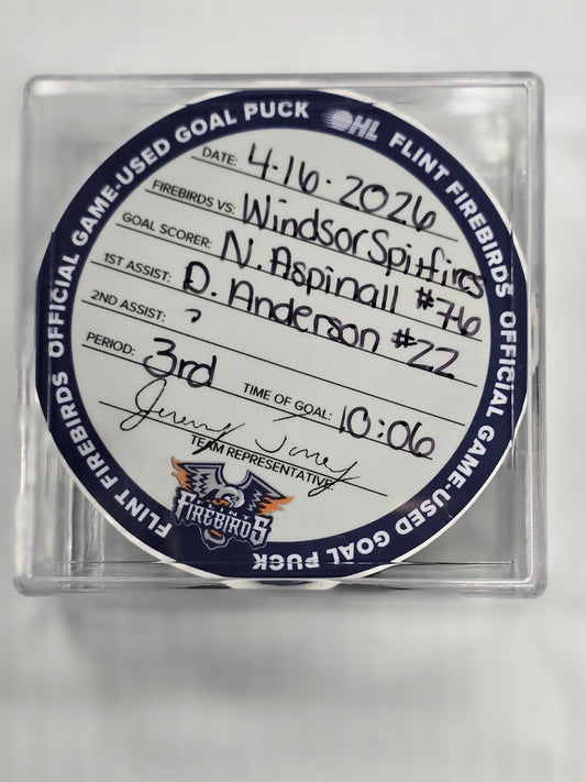 N. Aspinall #76 Playoff Goal Puck 4-16-2026