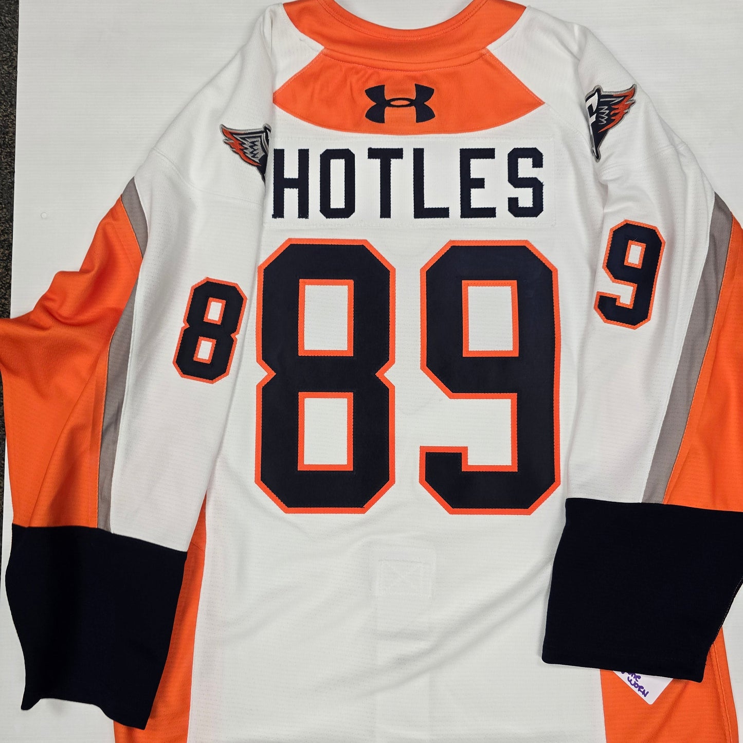 25/26 Season Authentic White Under Armour Jersey: Issued to Hotles, #89
