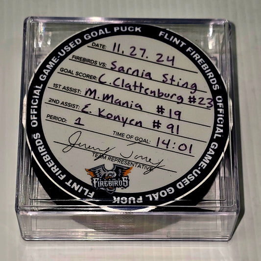 C. Clattenburg #23 Goal Puck (11/27/24)