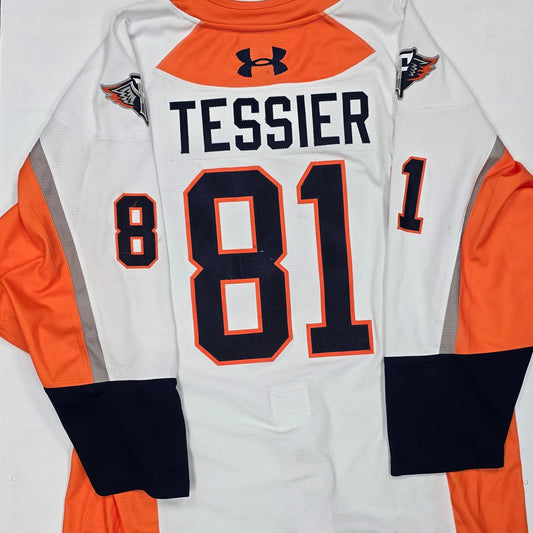 25/26 Season Authentic White Under Armour Jersey: Worn By X. Tessier #81